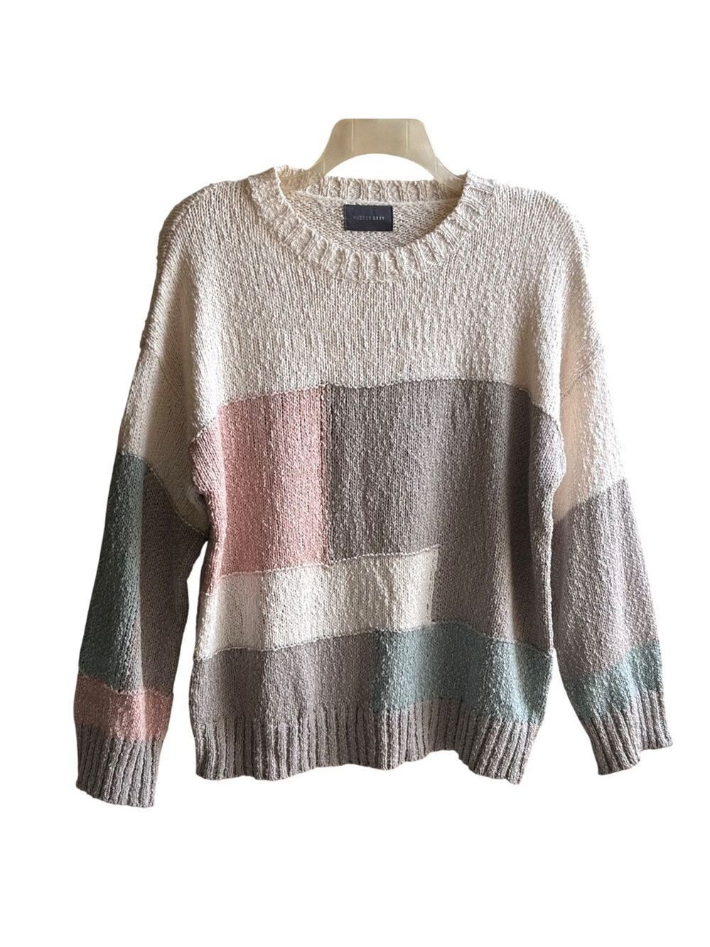 HUDSON GRAY Crew Neck Sweater Soft Pastels